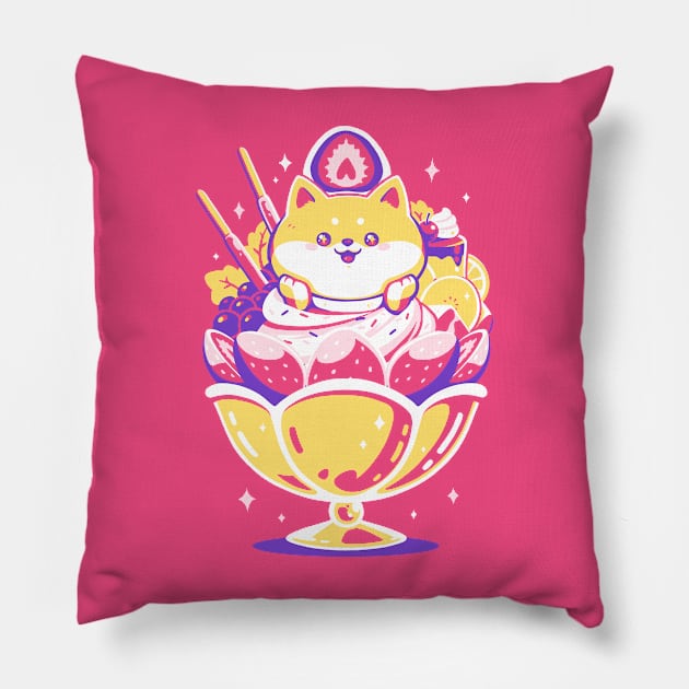 Shiba Sundae Pillow by Pixeleyebat