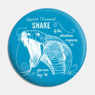 Spirit animal - Snake white Pin