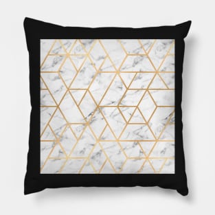 Marble & Gold Geo Lines Pillow