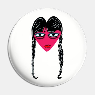 Wednesday Addams Valentines heart Pin