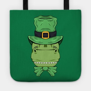 t rex st patricks day dinosaur funny Tote