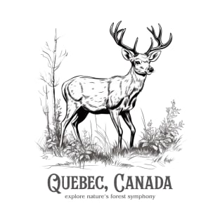 QUEBEC’S WANDERLUST: DEER UNVEILING NATURE’S CHARM T-Shirt