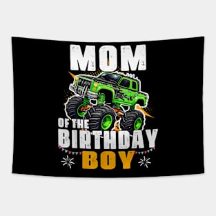 Mom Of The Birthday Boy Monster Truck Birthday Family Tapestry