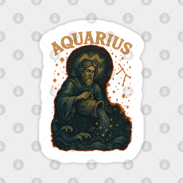 Aquarius Star Sign of the Zodiac Magnet by Stylecombinator