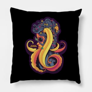 Plastic Macaroni Boho Trippy Hippy Fusilli Pillow