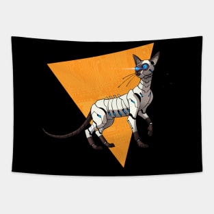 Cyborg Siamese Cat Tapestry