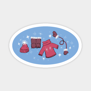 Winter weather snow lover gear cartoon illustration Magnet