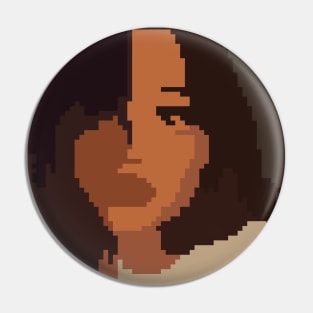 Asian hipster girl (Pixel Art) Pin