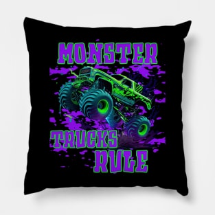 Monster Trucks Rule Pillow