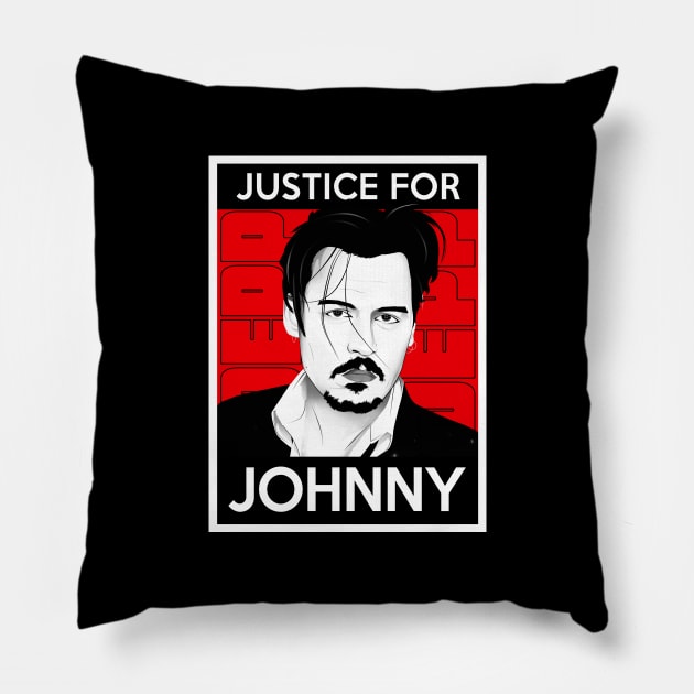 Justice for Johnny Depp ! Pillow by ActiveNerd