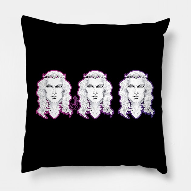 Fairy King Pink Purple Violet Pillow by Sirielle