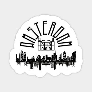 Amsterdam Skyline	,T-shirt, greeting-card, sticker, poster, photographic-print Magnet