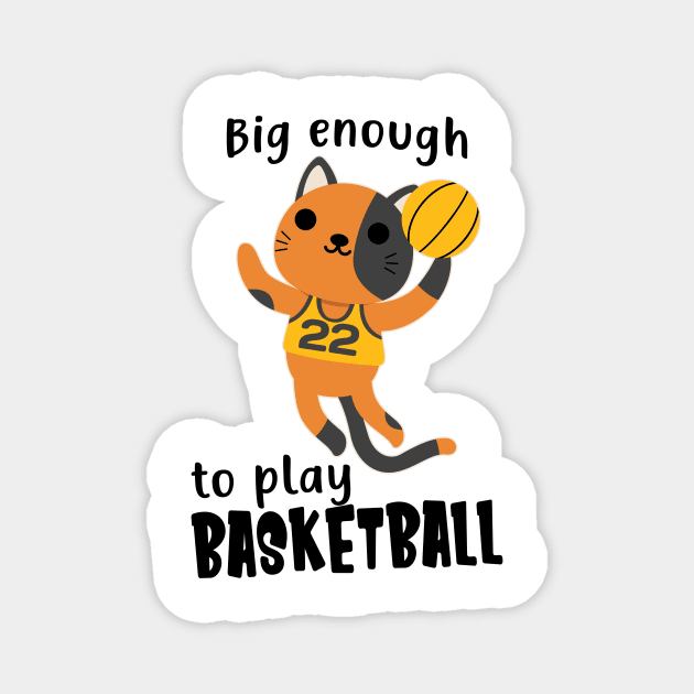 Children Basketball Cat Funny Sports Animals Magnet by Foxxy Merch