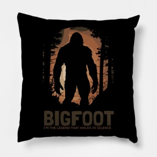 Silence Walk Bigfoot in the Forest Pillow