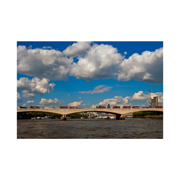 Red London Buses Waterloo Bridge England by AndyEvansPhotos