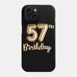 57th Birthday Gifts - Party Balloons Gold Phone Case