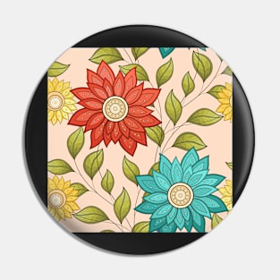 Summer Pattern with Floral Motifs Pin