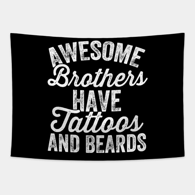 Awesome brothers have tattoos and beards Tapestry by captainmood