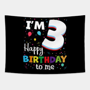 Kids Three 3yr 3th Birthday Happy Birthday Boys Girls 3 Years Old Tapestry