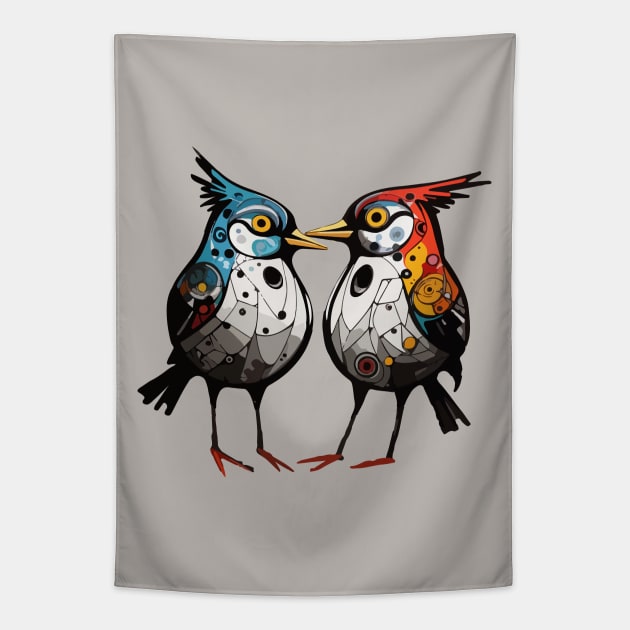 Two birds Tapestry by CatCoconut-Art
