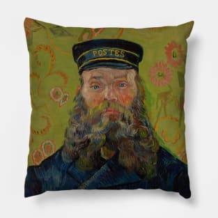 Vincent Van Gogh - The Postman - Portrait of Joseph Roulin - Minimalist Art Poster Series Pillow