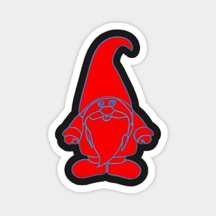 Red Neon Gnome Magnet