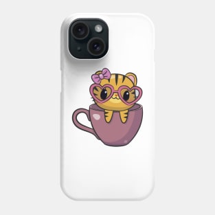 Cute Tiger in cup of coffee Phone Case