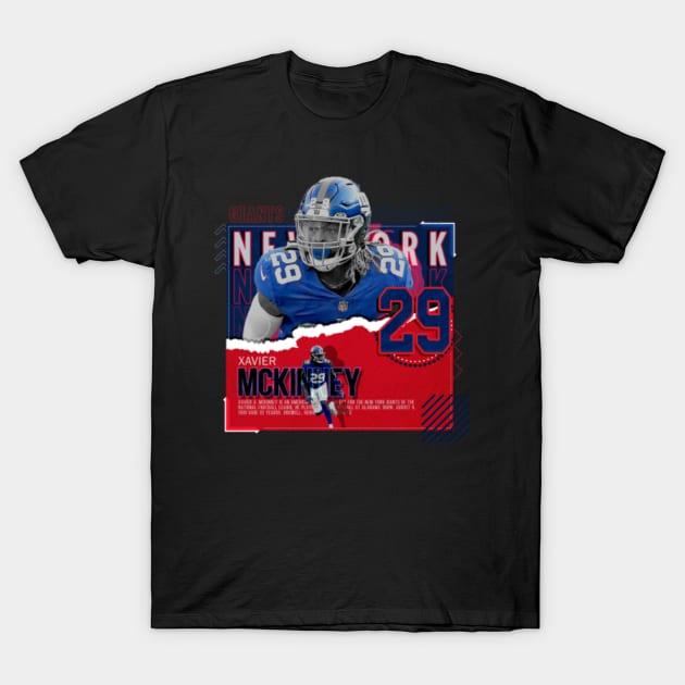 Rinkha Xavier McKinney Football Paper Poster Giants T-Shirt