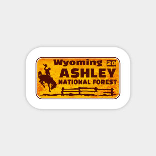 Ashley National Forest License Plate Wyoming Rusted Magnet