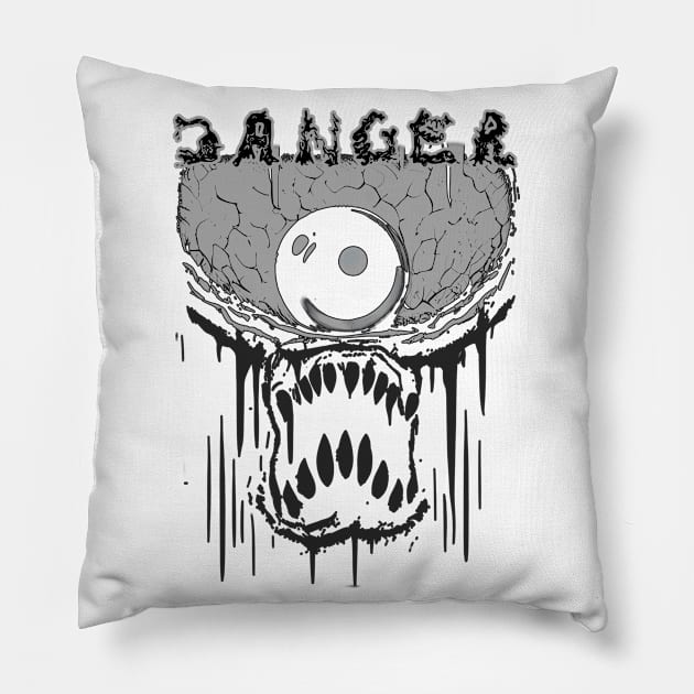 Danger!! Pillow by Invad3rDiz