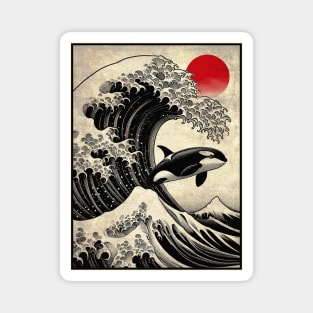 Orca in Japan Vintage Style Magnet