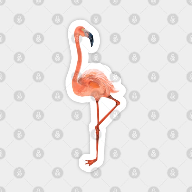 Cute Flamingo on the beautiful beach Magnet by Ready Online