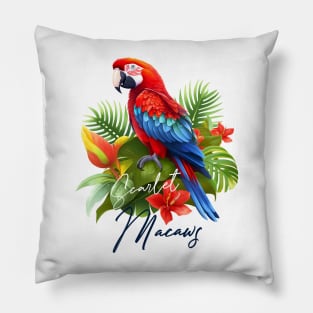 Scarlet Macaws Pillow