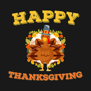 Turkey Pilgrim Happy Thanksgiving T-Shirt