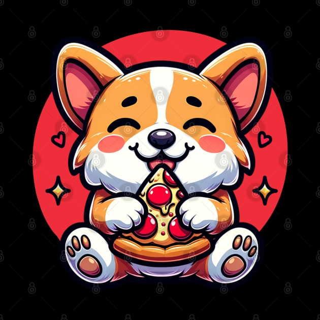 Cute Corgi Eating Pizza Pet Lover Corgi Mom by Odetee