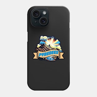 vintage travel pyrenees mountains logo Phone Case