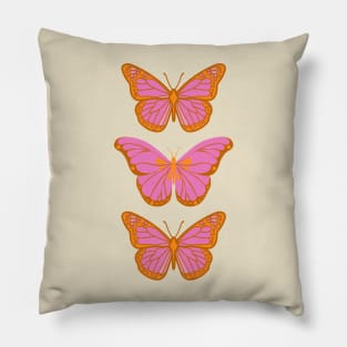 Pink and Orange Butterflies Pillow