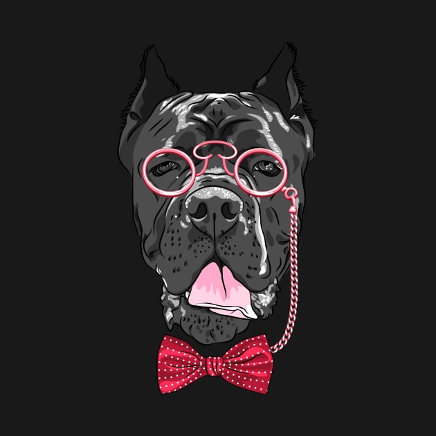 Hipster dog Cane Corso by kavalenkava