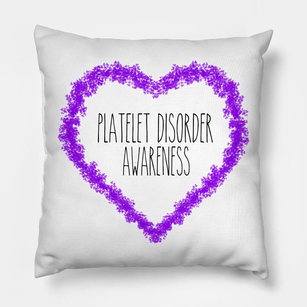 Platelet Disorder Awareness Support In Heart Pillow by MerchAndrey