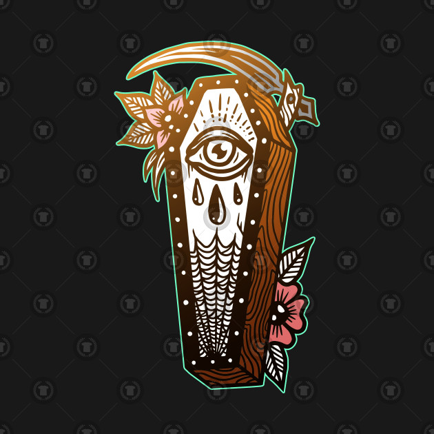 Coffin Scythe Grim Reaper Vintage Tattoo Flash American ...