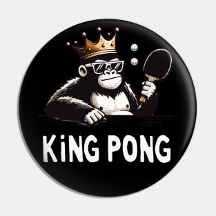 King Pong Ping Pong Gorilla (Back Print) Pin