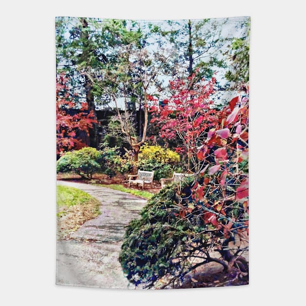 Path in Autumn Park Tapestry by SusanSavad