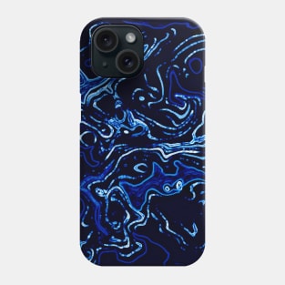 Blue Liquid Swirls Phone Case