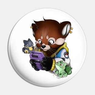 red panda gamer Pin