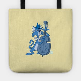 JAZZ CAT PLAYING STRING BASS Tote