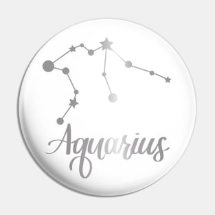 Aquarius Zodiac Constellation in Silver Pin