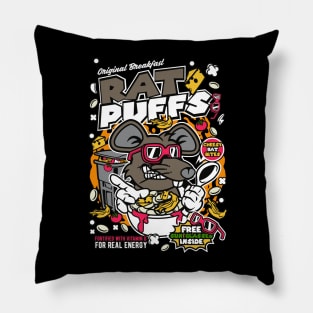 Retro Cartoon Cereal Box // Cereal Rat Puffs // Funny Vintage Breakfast Cereal Pillow