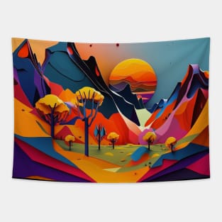 Colorful Mountains Tapestry