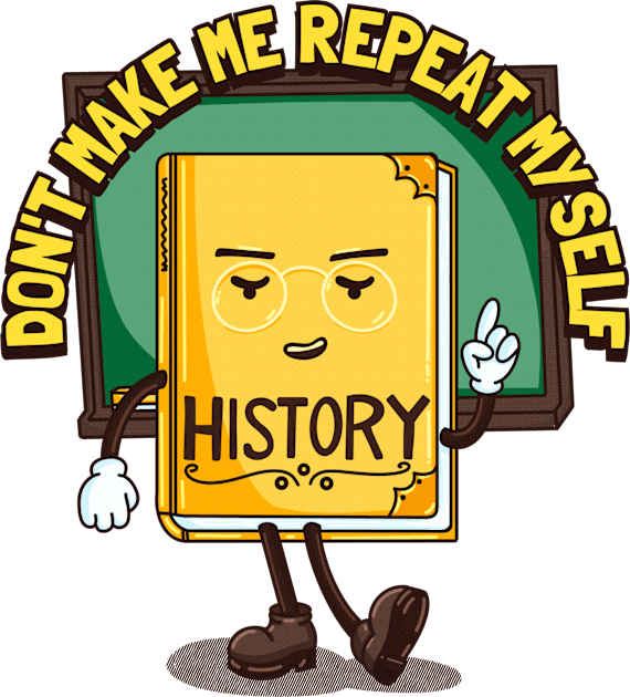 Cartoon History Book Teacher Kids T-Shirt by GiveMeThatPencil