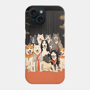 Japanese Dogs: For Dog Lovers on a Dark Background Phone Case